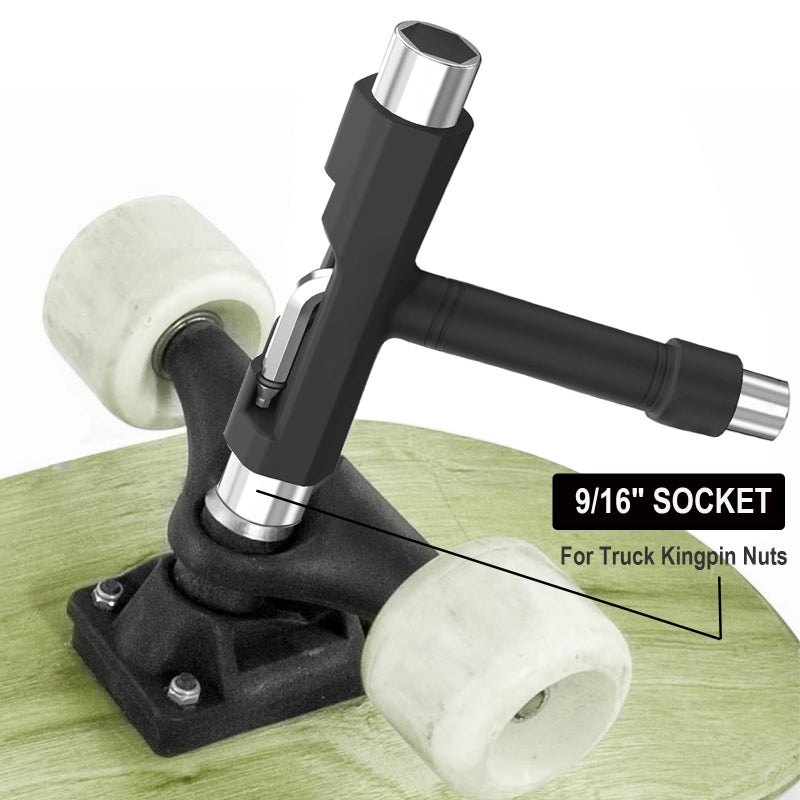 Coeweule Professional Skate Tools, All-in-One Multi-Function Portable Skateboard T Tool with T-Type Allen Key and L-Type Phillips Head Screwdriver for Adjust Skateboards, Roller Skates, Longboards - Image 4