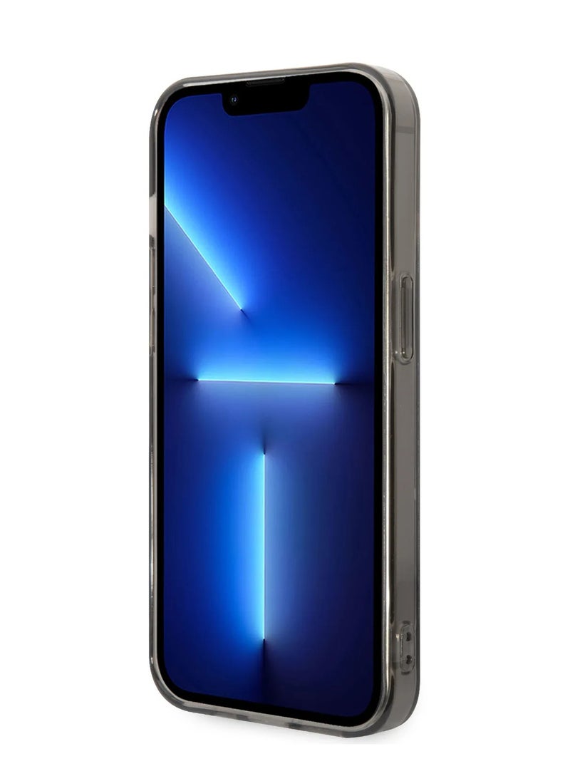 AMG - iPhone 14 Pro Case Frosted PC Back Cover with Checkered Pattern Design / Slim Profile / Easy Snap-On / Lifted Ring Case / Drop & Bumper Protection - Black - Image 1