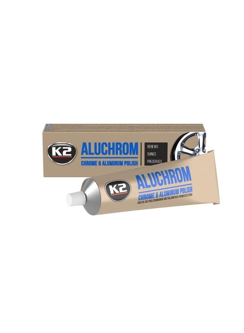 K2 Car Care Product- Aluchrome Chrome And Aluminum Polish 120g Renews Shines Preserves Made In EU K003 - Image 1