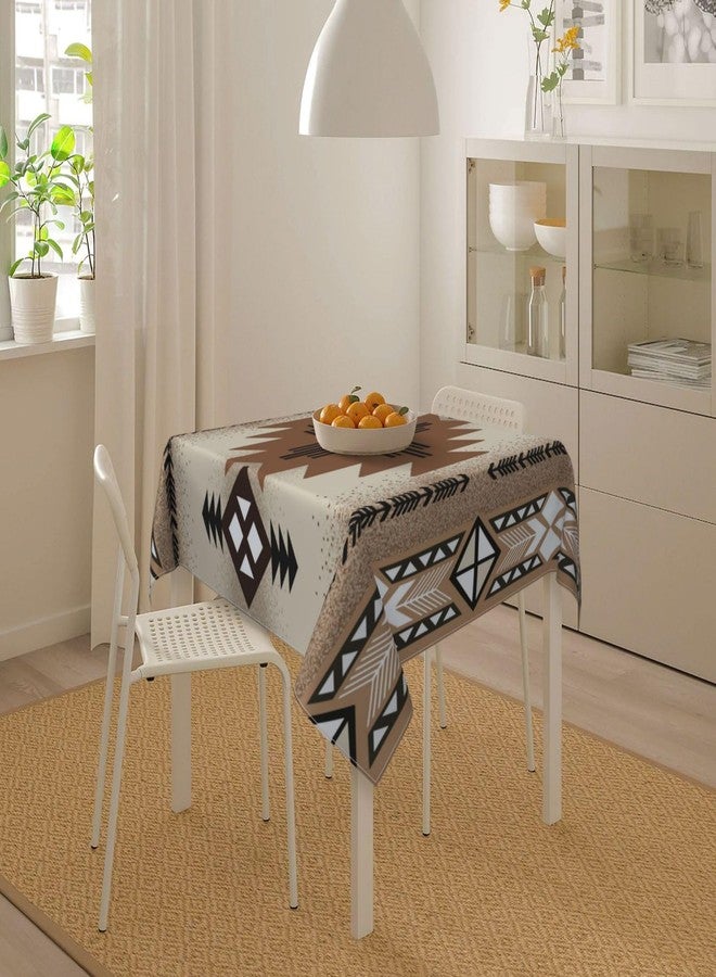 SENRUEGT Aztec Square Tablecloth,Bohemian Vintage Ethnic Patterns Geometric Elements, Dining Room Kitchen Decorations 55"x55" - Image 4