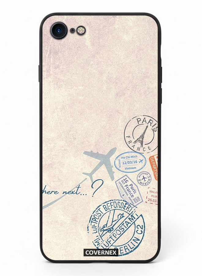 Covernex Apple iPhone SE 2020/2022 Protective Case Cover Printed Featuring Paris And Aviation Stamp - Image 2