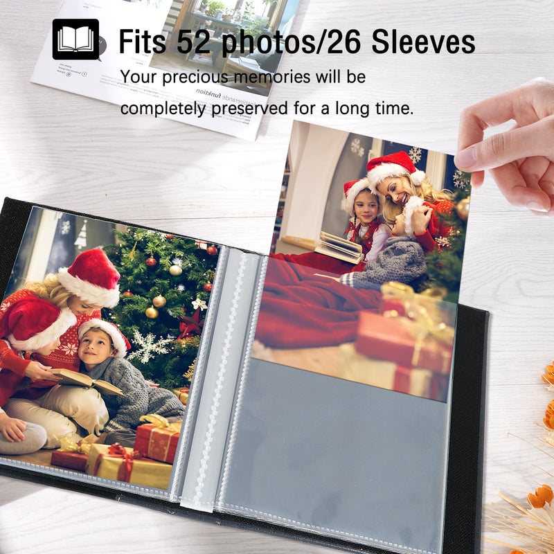 Artmag Small Photo Album 4x6 2 Pack, Each Pack with 26 Clear Pages Holds 52 Vertical Photos for 4x6 Picturs, Artwork or Postcards Storage (Pink) - Image 4