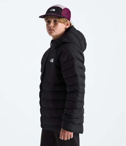 The North Face Boys Reversible Perrito Hooded Jacket Lightweight Water Resistant Coat Performance Insulation TNF BlackSmoked Pearl Large - Image 3
