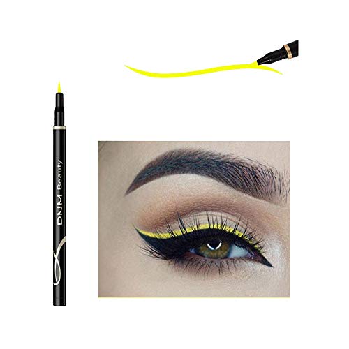 DNM Cat Eye Makeup Waterproof Neon Colorful Liquid Eyeliner Pen Make Up Comestics Longlasting Black Eye Liner Pencil Makeup Tools yellow - Image 2
