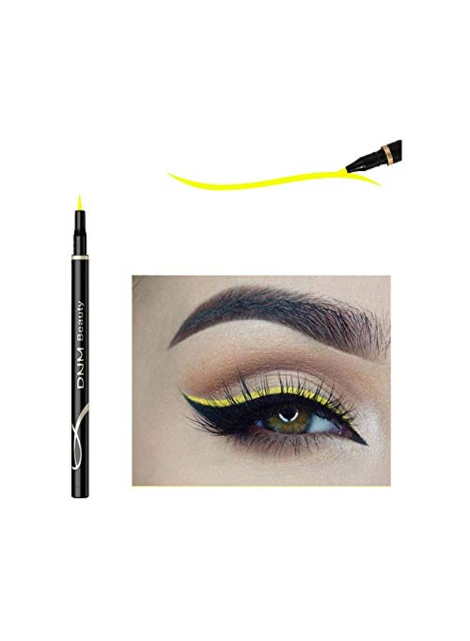 DNM Cat Eye Makeup Waterproof Neon Colorful Liquid Eyeliner Pen Make Up Comestics Longlasting Black Eye Liner Pencil Makeup Tools yellow - Image 1