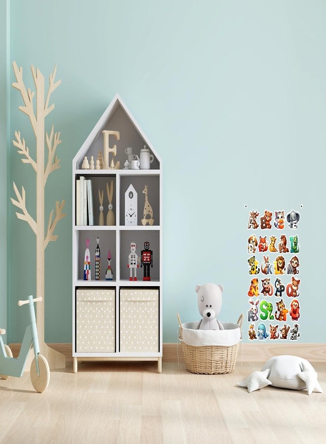 Deep Print Mart Alphabets Sticker with Animal Image for Baby & Kids Room - High Glossy Wall Stickers for Nursery and Toy Room Décor | Size 2 inch | - Image 5