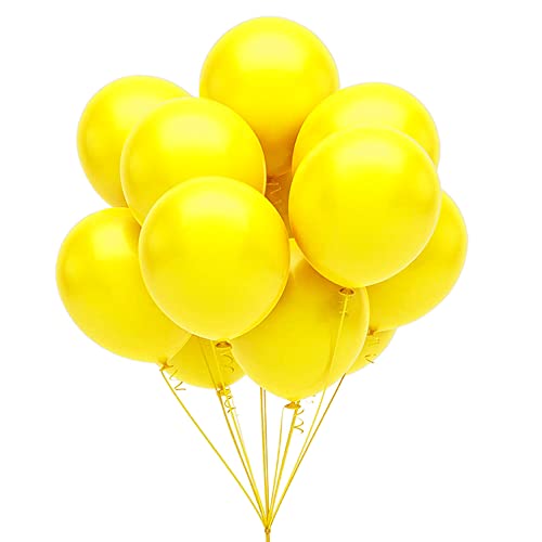 DelightBox 12" Standard Yellow Latex Balloons, 100 Count - Image 5
