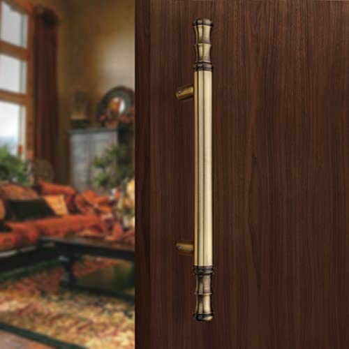 FERIO Glass Door Handle Set - Stainless Steel Pull Handle for Living Room and Home - Brass Antique Finish, 14 Inch (Pack of 1) - Image 3