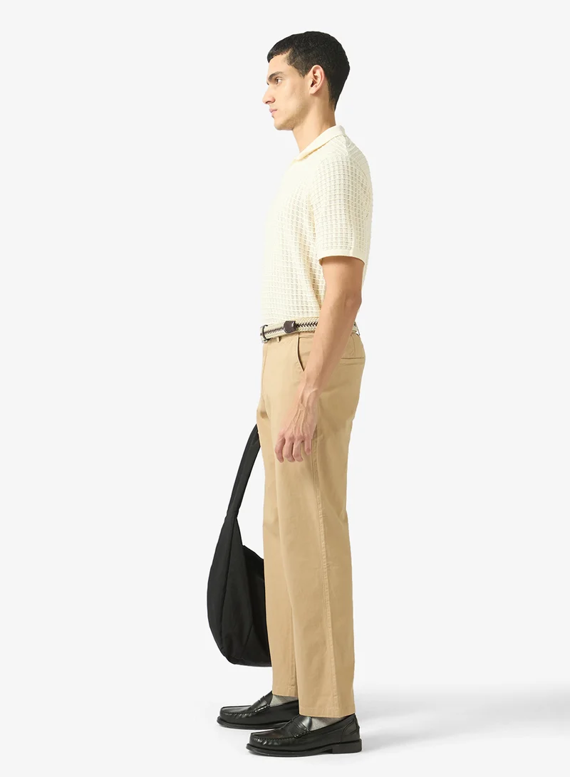 Robert Wood High-Waist Tailored Straight-Fit Chinos