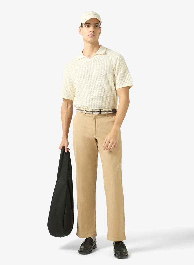 Robert Wood High-Waist Tailored Straight-Fit Chinos