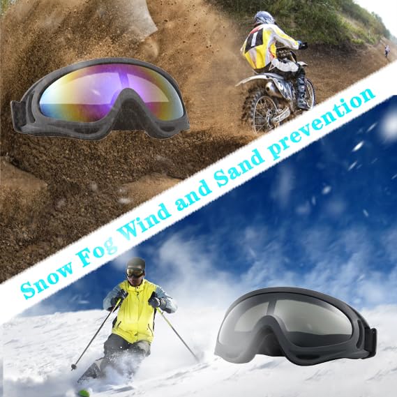 CROSSBODY 3 Pack Motorcycle Goggles, Dirt Bike ATV Motocross Anti-UV 400 Adjustable Riding Offroad Protective Tactical Military Goggles for Men Women Youth Kids Adult X400 Glasses - Image 3