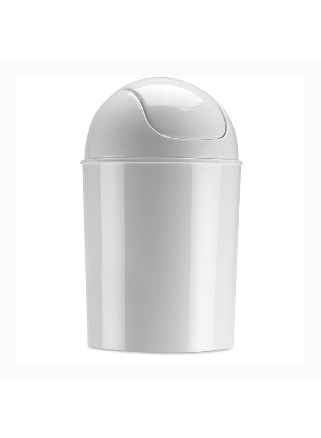 UMBRA Umbra Mini 1-1/2-Gallon Swing-Top Waste Can, White  - Image 1