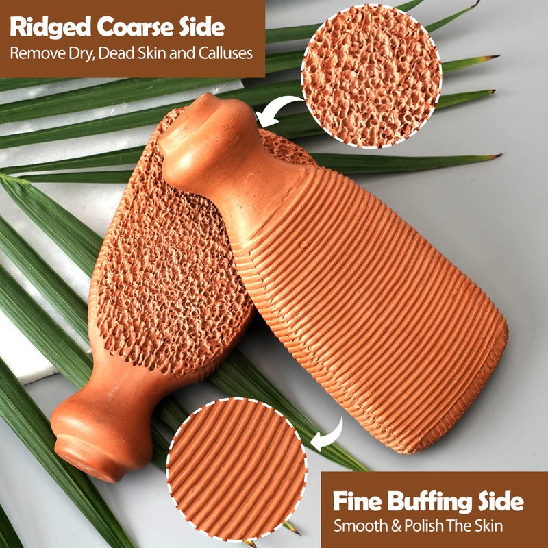 Love Pumice Love Natural Pumice Stone for Feet - 2-Sided Terra Cotta Foot Scrubber, Professional Exfoliating Clay Stone for Feet Hands Body Care - Pumice Stone for Feet Callus Remover & Dead Skin - Image 2