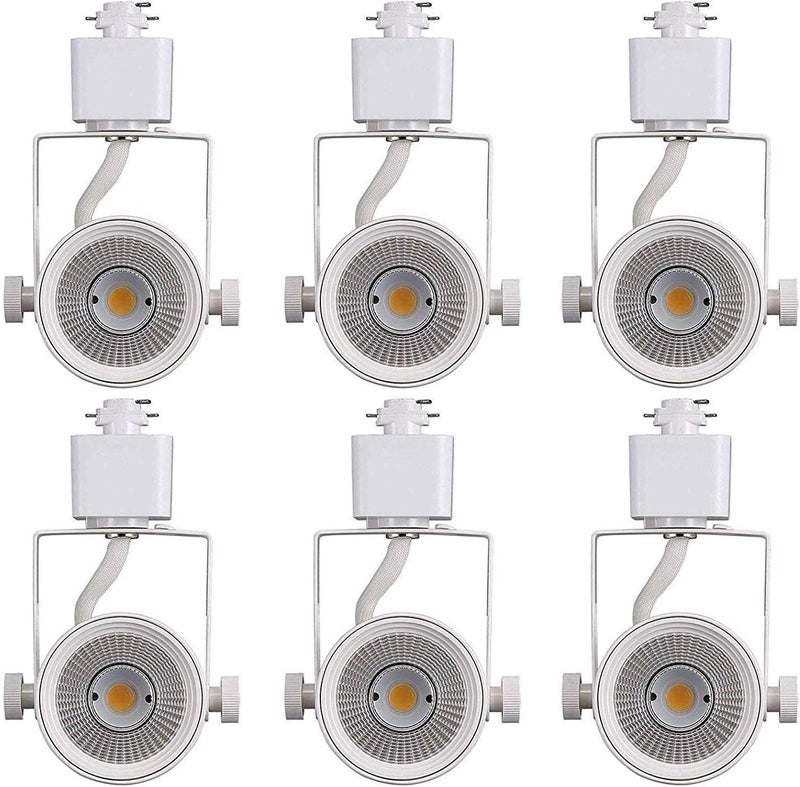 CLOUDY BAY 8W 4000K Cool White Dimmable LED Track Light Head,CRI90+ True Color Rendering Adjustable Tilt Angle Track Lighting Fixture,40° Angle for Accent Retail,White Finish,Halo Type- Pack of 6 - Image 1