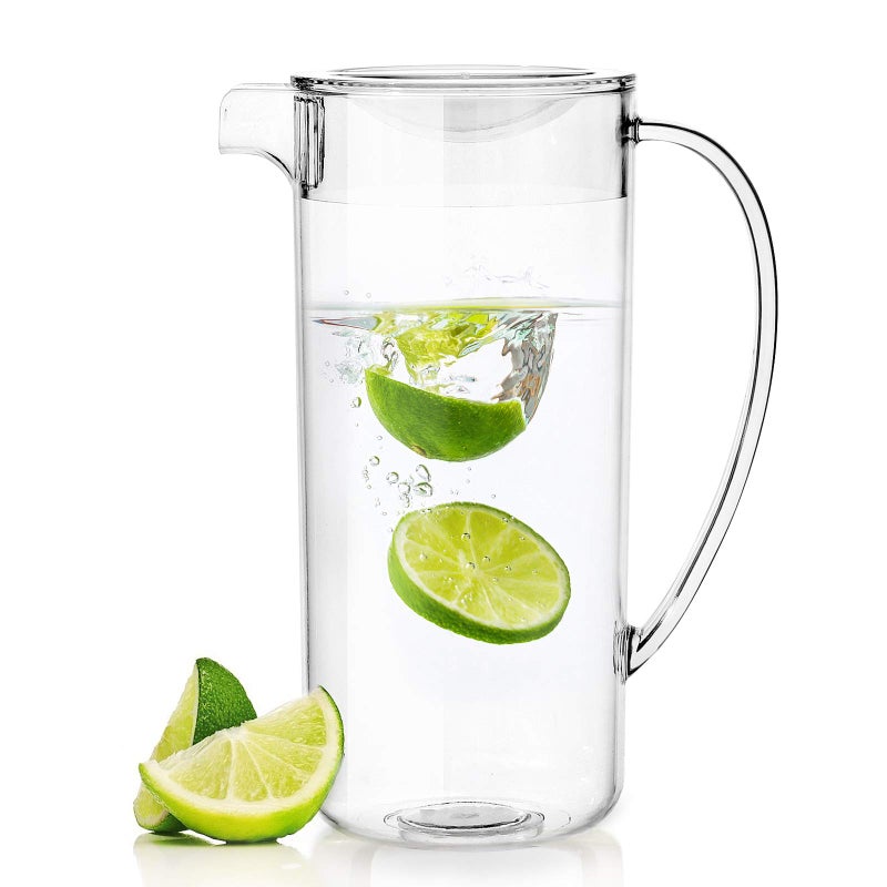 Youngever 2 Quarts Plastic Pitcher With Lid Clear Plastic Pitcher Great for Iced Tea Sangria Lemonade