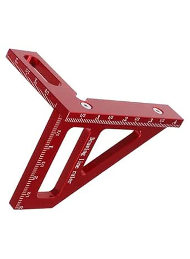Aluminum Alloy Carpenter Triangle Scriber Ruler with 90 Degree Protractor and Imperial Scale - Image 1