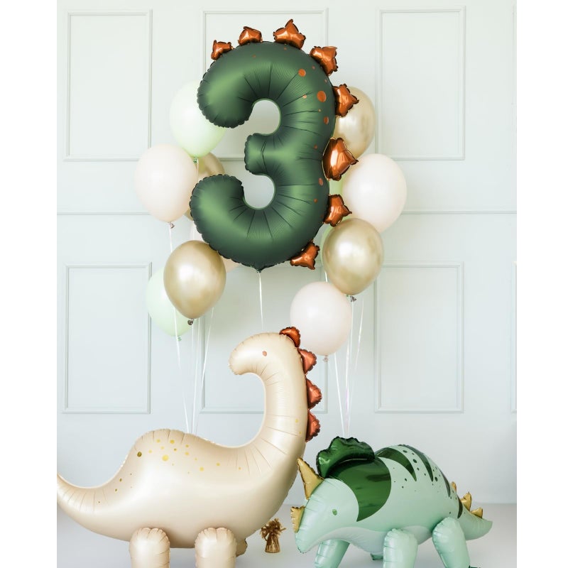 PartyDeco Dinosaur Number 3 Balloon PartyDeco 36 Inch Three Rex Balloons 3 Years Old Birthday Decorations Boy Dinosaur Third Birthday Party Supplies - Image 3