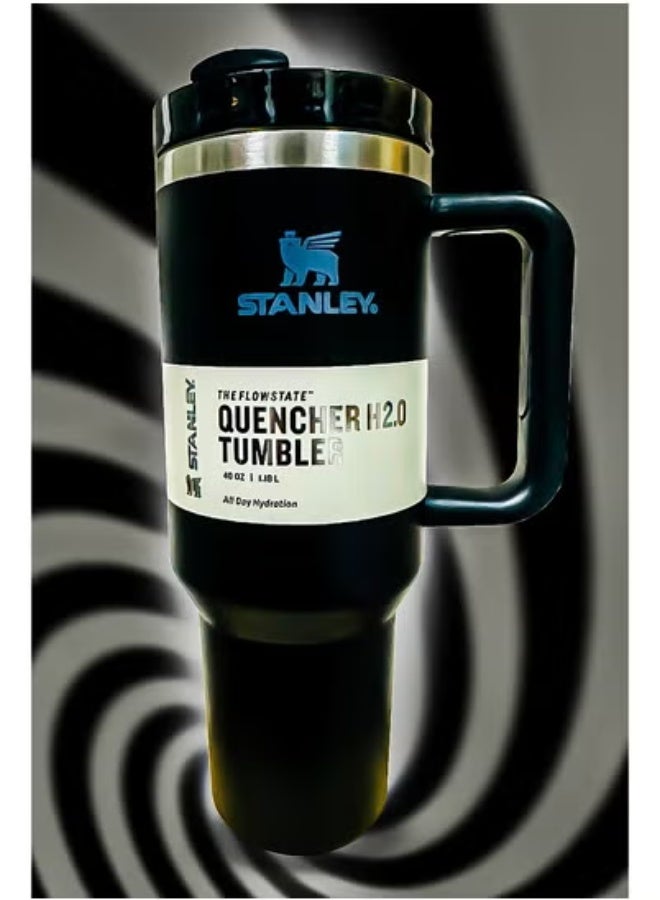 Stanley 40oz Stainless Steel Tumbler with Reusable Straw – Leakproof FlowState Lid & Double Wall Insulation – BPA Free, Eco Friendly & Dishwasher Safe – Keeps Drinks Hot 16H & Cold 24H – Slim Base Fits Most Car Cup Holders – Ergonomic Handle for Comfortable Use at Work, Outdoors & On the Go - Image 1