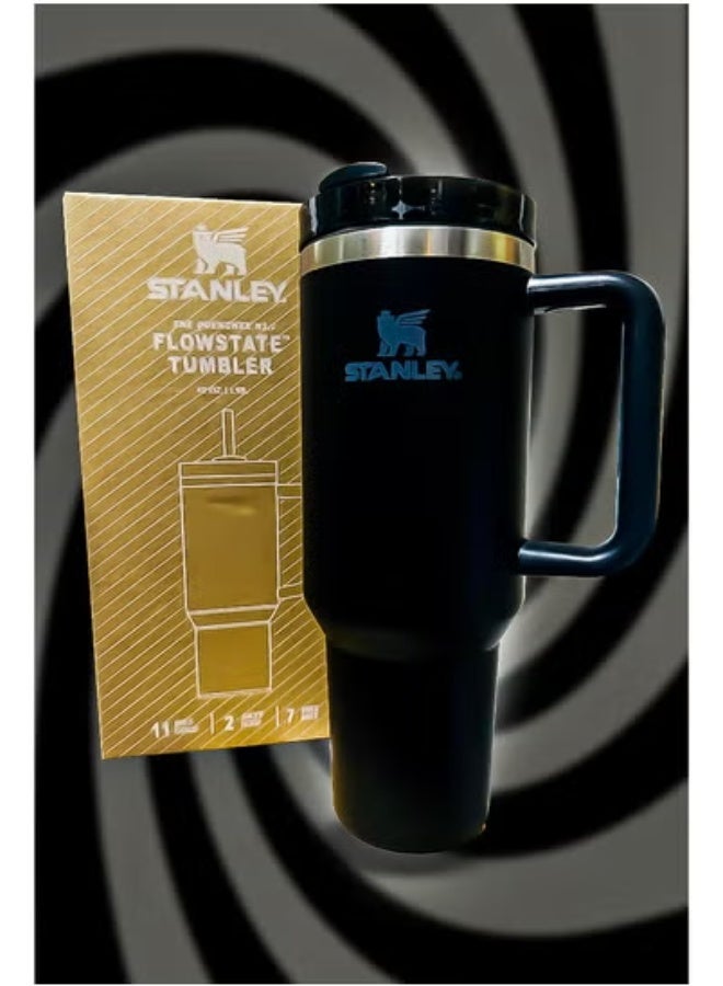 Stanley 40oz Stainless Steel Tumbler with Reusable Straw – Leakproof FlowState Lid & Double Wall Insulation – BPA Free, Eco Friendly & Dishwasher Safe – Keeps Drinks Hot 16H & Cold 24H – Slim Base Fits Most Car Cup Holders – Ergonomic Handle for Comfortable Use at Work, Outdoors & On the Go - Image 3