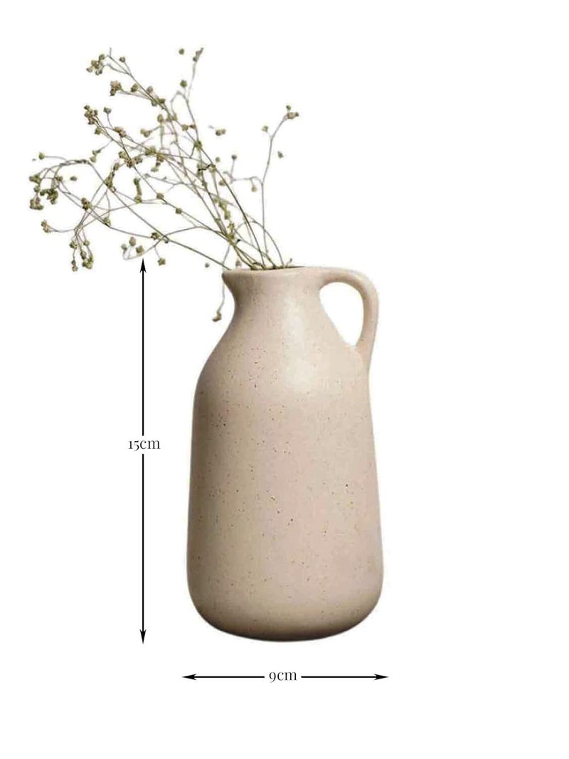 Purezento Ceramic Jug Container Shape Vintage Tall Vase Pitcher Jug Farmhouse Home Decor for Centrepieces Living Room Kitchen Bedroom Apartment OfficeWhite - Image 2