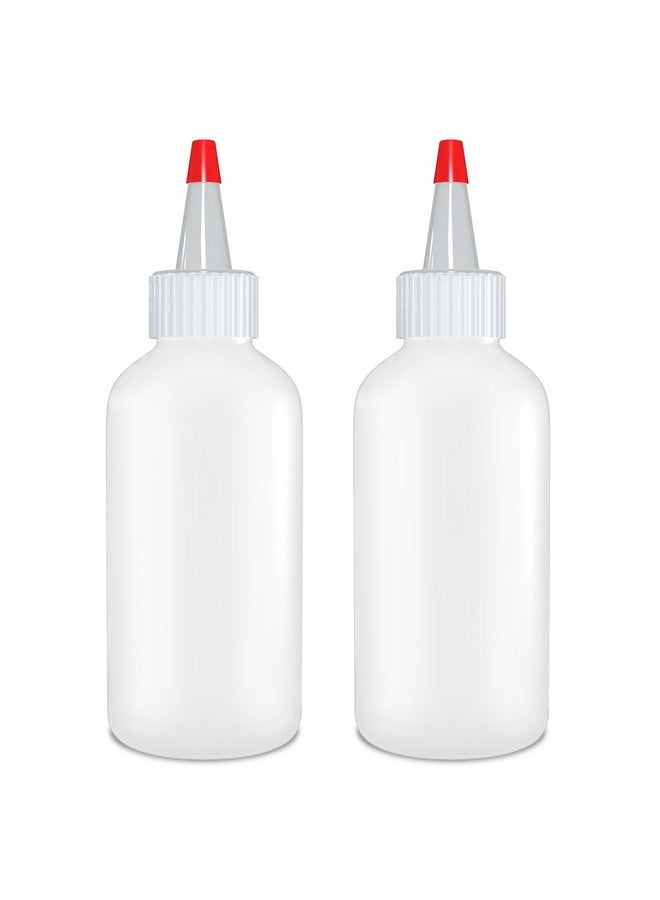 BRIGHTFROM Condiment Squeeze Bottles - 4 Oz Squirt Empty Bottles, Red Top Cap, Leak Proof - Great For Ketchup, Mustard, Syrup, Sauces, Dressing, Oil, Arts And Crafts, Bpa-Free Plastic - Pack Of 2 - Image 1