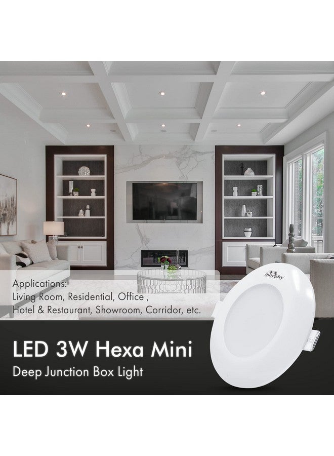 Murphy Hexa Deep Junction Box Downlight LED (Cool White, 3W) Pack of 4 - Image 4