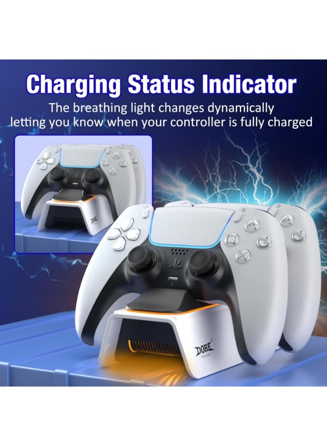 DOBE For PS5 Controller Dual Charging Base Charger, Charging Station with Intelligent Chip in 3 Hrs Fast Type-C Charging With Charging Cable, with LED Indicator - Image 5