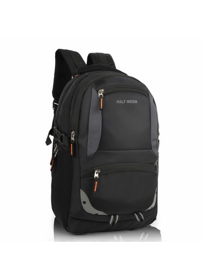 هاف مون Half Moon 35L Water Resistant 17.3" Laptop Bag for Men/Bagpacker Bag for Man| Office Bag for Mens Bag for Women with Padded Laptop Compartment | Spacious & Multiple Pockets (Black) - Image 1