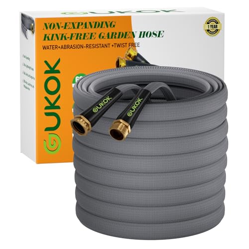 GUKOK Garden Hose 100 FT, Non-Expanding Water Hose, Ultra-Light & Flexible, Burst-Resistant, Kink-Free, High-Pressure Garden Hose All-Weather Use for Lawns, Gardens, and Outdoor Cleaning - Image 1