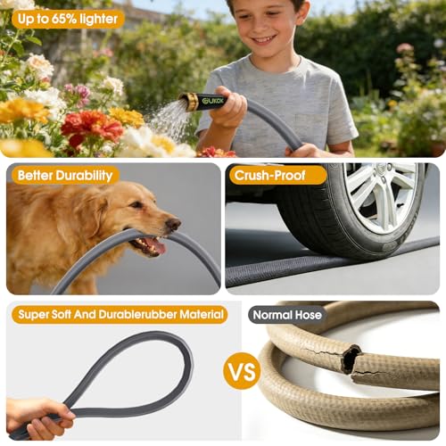 GUKOK Garden Hose 100 FT, Non-Expanding Water Hose, Ultra-Light & Flexible, Burst-Resistant, Kink-Free, High-Pressure Garden Hose All-Weather Use for Lawns, Gardens, and Outdoor Cleaning - Image 4