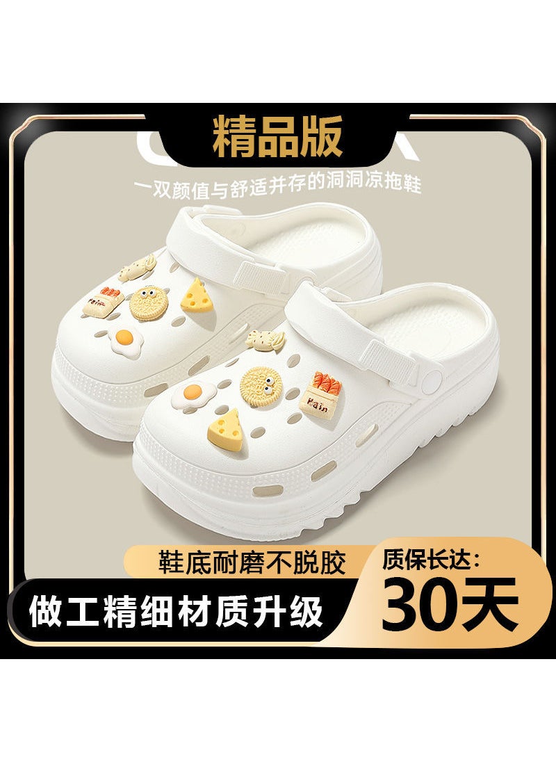 Generic Summer EVA Thick Sole Fashion Couples Clogs White [black label premium edition] fbj 