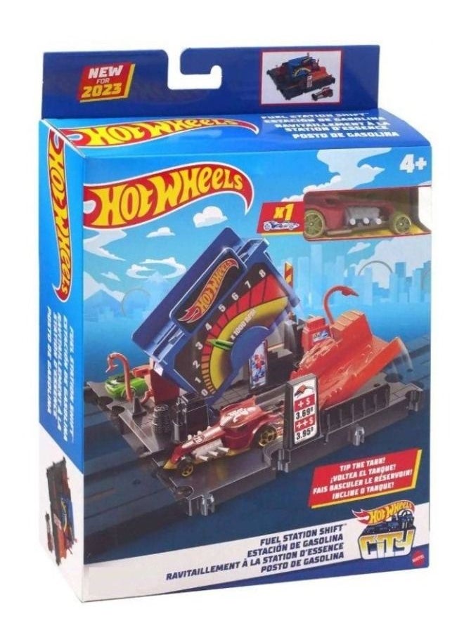 Hot Wheels - HotWheels City Fuel Station Shift Track Set HKX45/HMD53 - Image 1