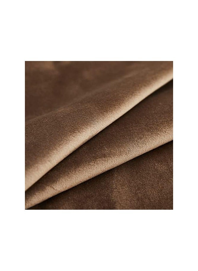 Soft Thick Velvet Throw Pillow Covers Decorative Square Cushion Cover For Couch Sofa Bedroom Living Room - set of 2 Pieces Brown 30 x 30 CM - Image 4
