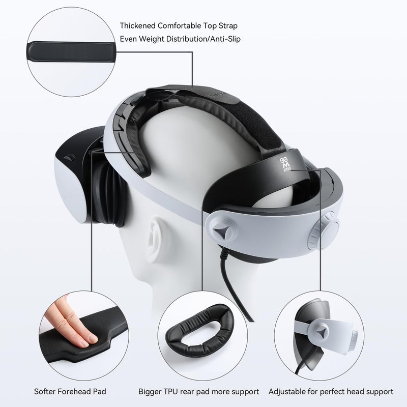 AMVR CM1 Comfortable Mod Kit for PS VR 2 Accessories, Stay in The Sweet Spot, Weight Balancer, Upgraded Soft&Breathable Forehead Pad and Rear Pad - Image 2