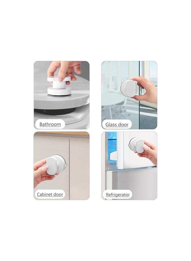 S-TOP 2 Pcs Strong Suction Cup Glass Mirror Door Handle, Super Suction Vacuum Suction Cup Bathroom Sliding Door Handle Drawer for Door, Window, Cabinet, Toilet, Knob Furniture Control (Black) - Image 2