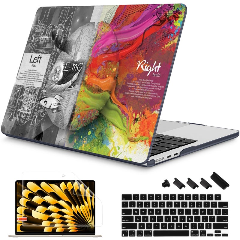 Mektron Designed for 202520242023 MacBook Air 15 INCH M4 A3241 M3 A3114 M2 A2941 Case Printed Plastic Hard Shell Cover with 153 Liquid Retina Display Touch ID Wonderful Brain