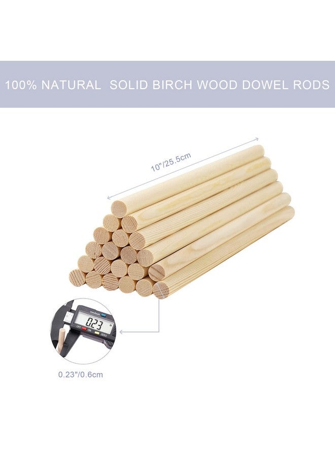 HOSSIAN HOSSIAN Wooden Dowel Rods 20PCS Wood Sticks Wooden dowels for Crafts-Unfinished Round Hardwood Sticks  - Image 2