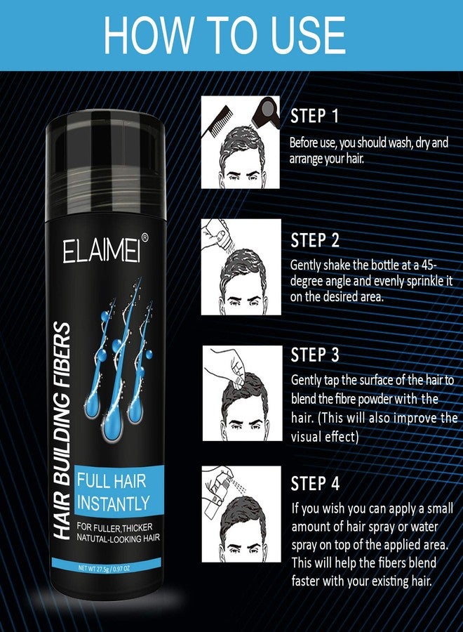 N\D Hairline powder Hair fiber natural hair fiber Apply to men women Get thick hair Conceals Hair Loss (Black) - Image 3