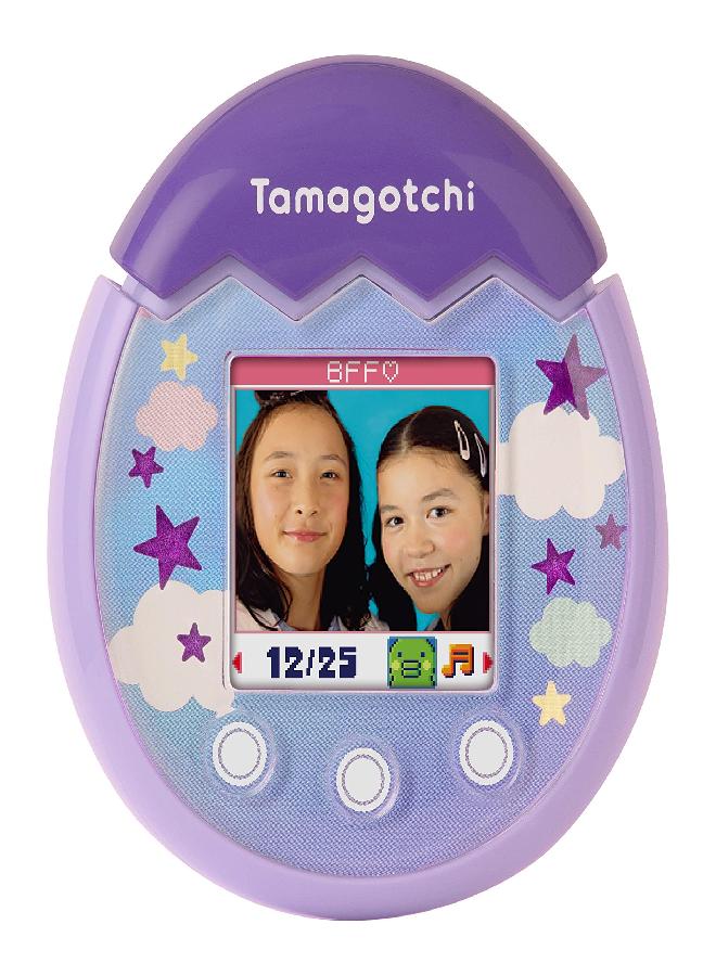 Tamagotchi 42902 Bandai Pix-The Next Generation of Virtual Reality Pet with Camera, Games and Collectable Characters-Sky, Purple
