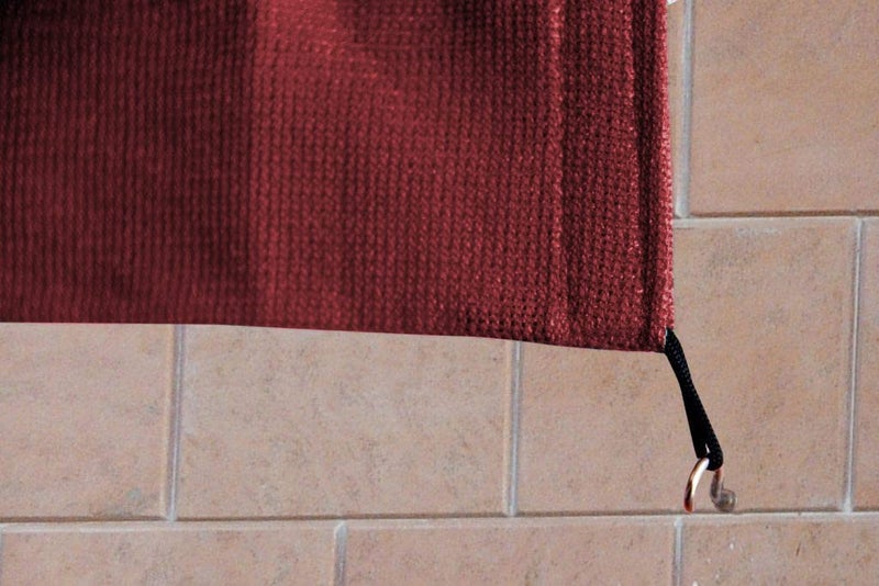 MetDeals HDPE 95 Sun Blockage Outdoor Balcony Curtain Complete UV Protection Light Filtering Heat Protection Curtains with Stainless Steel Eyelet Curtains Burgundy 45X105 Feet Pack of 2  - Image 3
