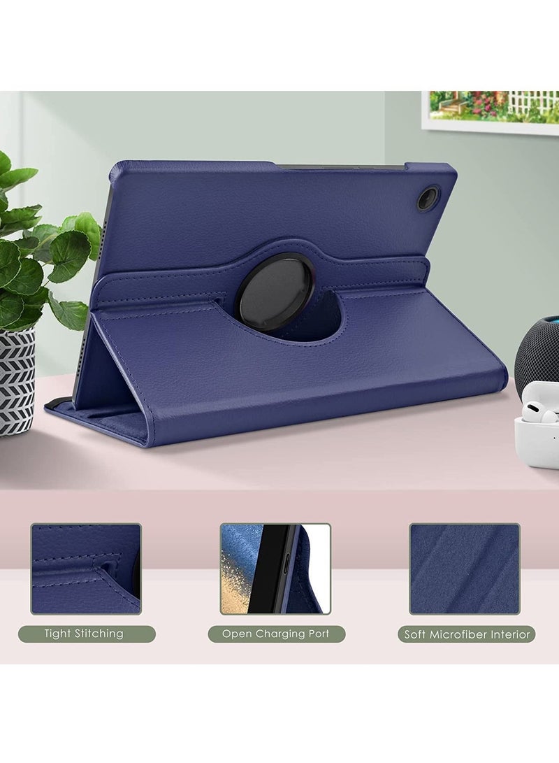 Case Compatible with Galaxy Tab A8 10.5" Case (SM-X200/X205/X207), Galaxy Tab A8 Case 10.5 inch,Auto Sleep/Wake 360° Rotating Stand Folio Leather Case for Tab A8 2022 (Dark blue)