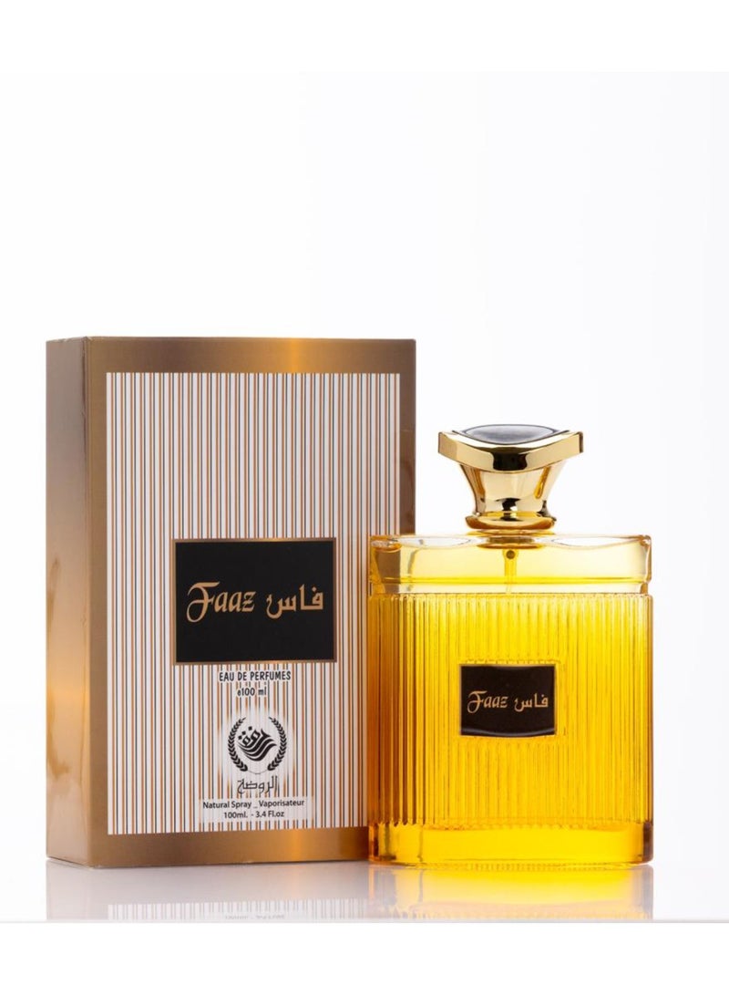 AL RAWDAH عطر FAAZ من الروضة – عطر شرقي، خشبي وزعفران للرجال (100 مل) - Image 1