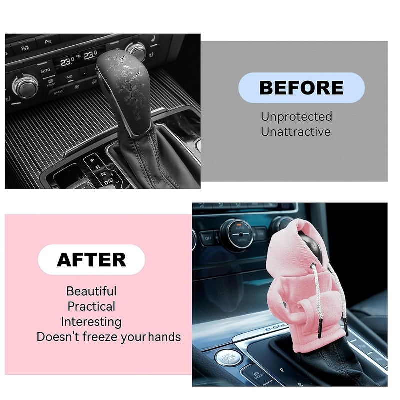 SLLAK Gear Shift Hoodie, Universal Car Shift Knob Cover, Mini Hoodie for Car Shifter, Automotive Interior Cute Gadgets, Car Accessories and Decorations - Image 3