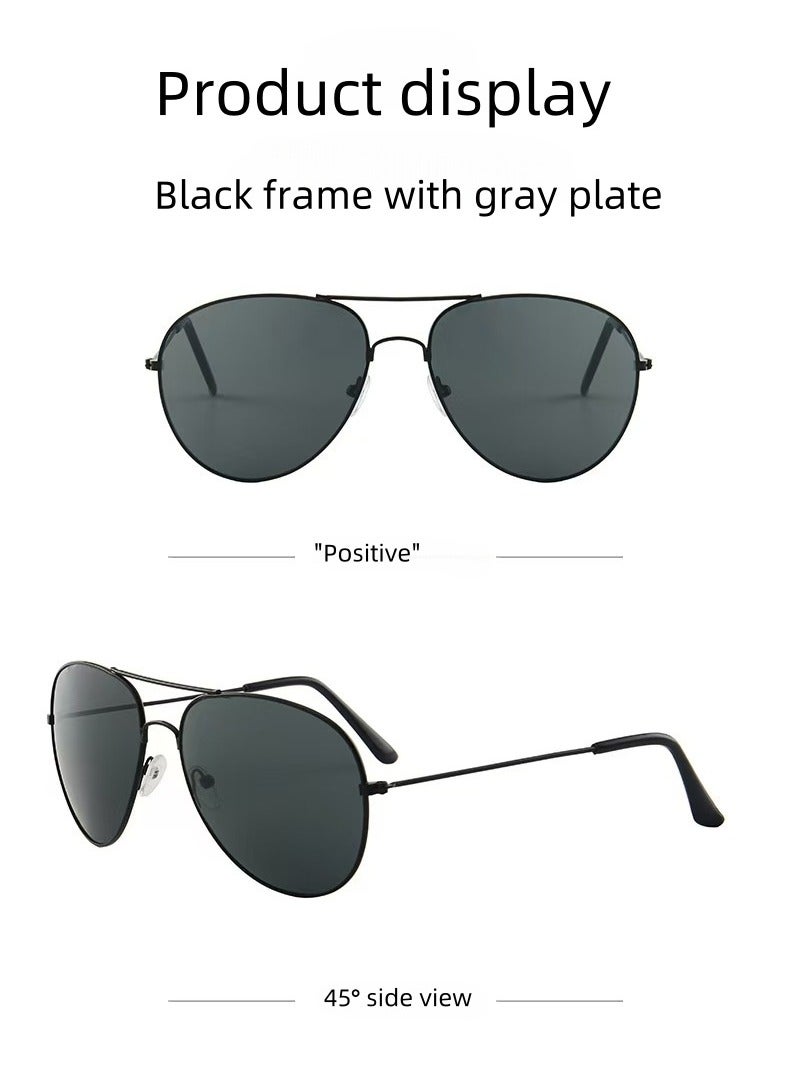 Akali Anti-ultraviolet black-frame gray-lens polarized sunglasses - Image 1