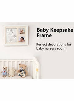 SYOSI Footprint Handprint Kit Baby Photo Frame Kit Clay for Newborn Baby Girls and Boys Baby Shower Gifts Registry New Parents Gift Perfect Baby Memory and Nursery Room Decoration  - Image 2