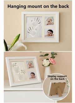 SYOSI Footprint Handprint Kit Baby Photo Frame Kit Clay for Newborn Baby Girls and Boys Baby Shower Gifts Registry New Parents Gift Perfect Baby Memory and Nursery Room Decoration  - Image 3