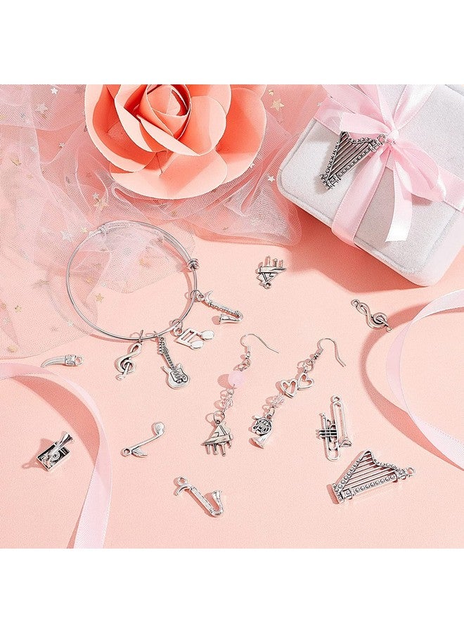 بي إتش باندا هول PH PandaHall 90 قطعة من 15 قطعة من دلايات الموسيقى، رموز نوتات الآلات الموسيقية التبتية، دلايات البيانو والكمان، عناصر موسيقية، قلادات لطلاب الموسيقى ومعلمي التخرج، قلادة وأساور لصنع المجوهرات - Image 4