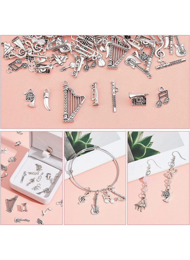 بي إتش باندا هول PH PandaHall 90 قطعة من 15 قطعة من دلايات الموسيقى، رموز نوتات الآلات الموسيقية التبتية، دلايات البيانو والكمان، عناصر موسيقية، قلادات لطلاب الموسيقى ومعلمي التخرج، قلادة وأساور لصنع المجوهرات - Image 2