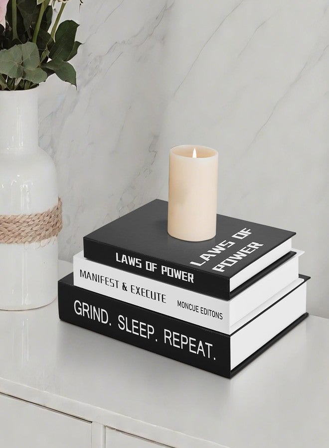 Bodoniy Decorative Books Set of 3, Modern Coffee Table Decor Fake/Faux Books for Decoration, Aesthetic Hardcovers Bookshelf/Console Decor, Motivational Office Home Decor, Storage Box for Photo/Keepsake - Image 1