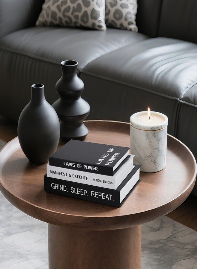 Bodoniy Decorative Books Set of 3, Modern Coffee Table Decor Fake/Faux Books for Decoration, Aesthetic Hardcovers Bookshelf/Console Decor, Motivational Office Home Decor, Storage Box for Photo/Keepsake - Image 4